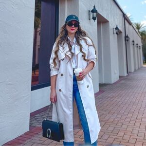 H&M Beige Double-Breasted Trench Coat